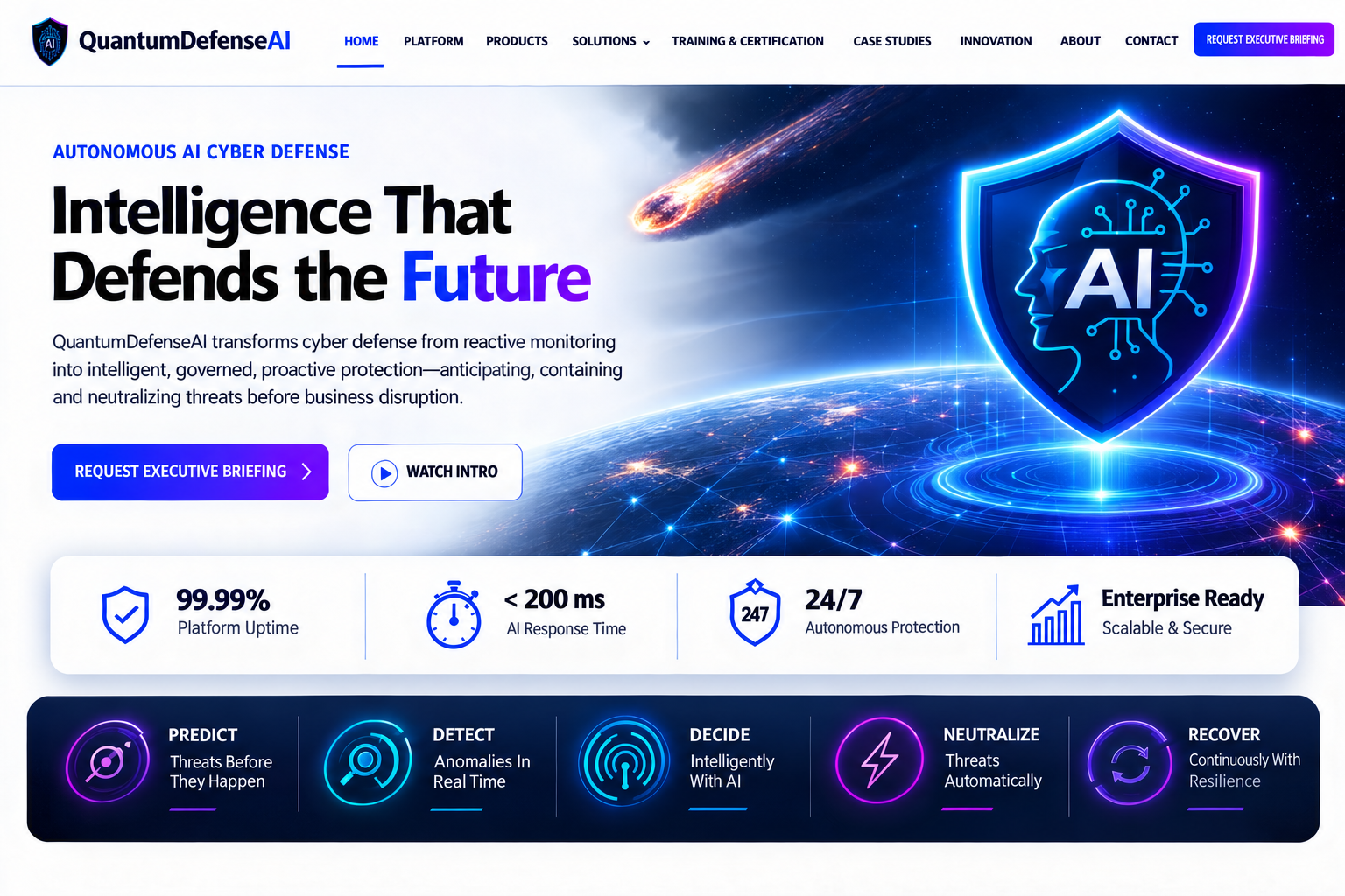QuantumDefenseAI home page